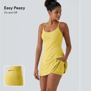 HALARA Light Yellow Women's Active Dress Eazy Peezy